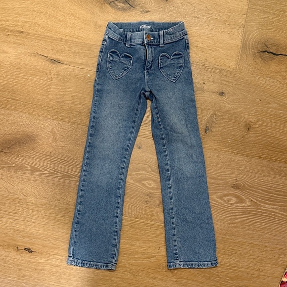 Kids Blue Jeans with Heart Pockets - Picture 1 of 3